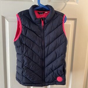 Gap Kids Large 10 Puffer Vest Winter Blue And Pink Pockets Zip Up Washable